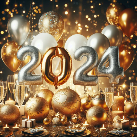 Celebration New Year 2024 Wishes Photo For Whatsapp Status DP