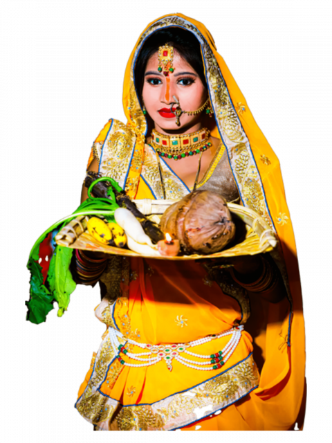 Chhath Puja Girl PNG Without Background Full HD