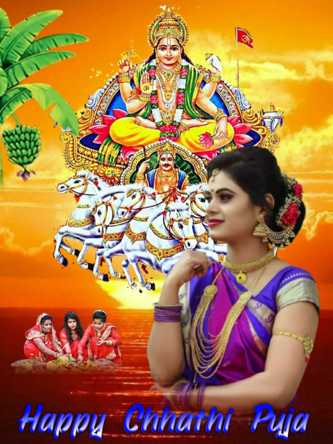 Chhathi Maiya Special Photo CB Full HD Background With Girls