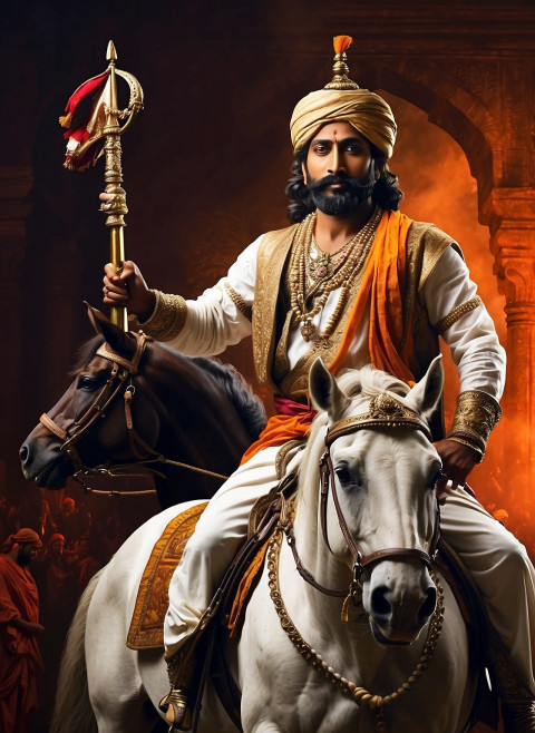 Chhatrapati Shivaji jayanti on horse poster Banner wallpaper hd images free