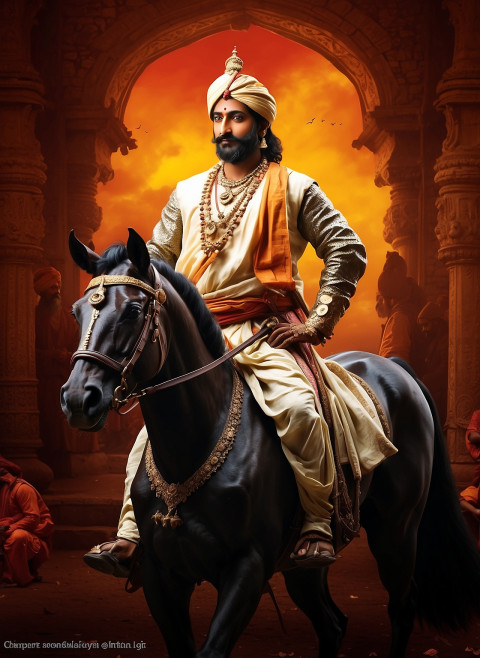 Chhatrapati Shivaji jayanti on horse poster Banner wallpaper hd images Img