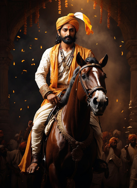 Chhatrapati Shivaji jayanti on horse poster Banner wallpaper hd images