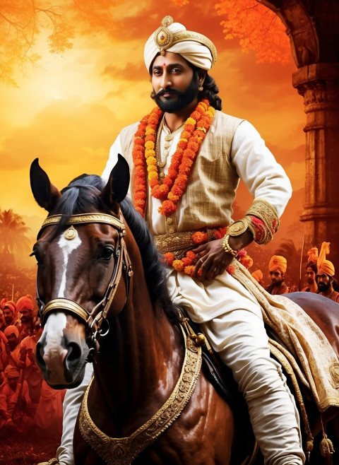 Chhatrapati Shivaji jayanti on horse poster Banner wallpaper hd images New