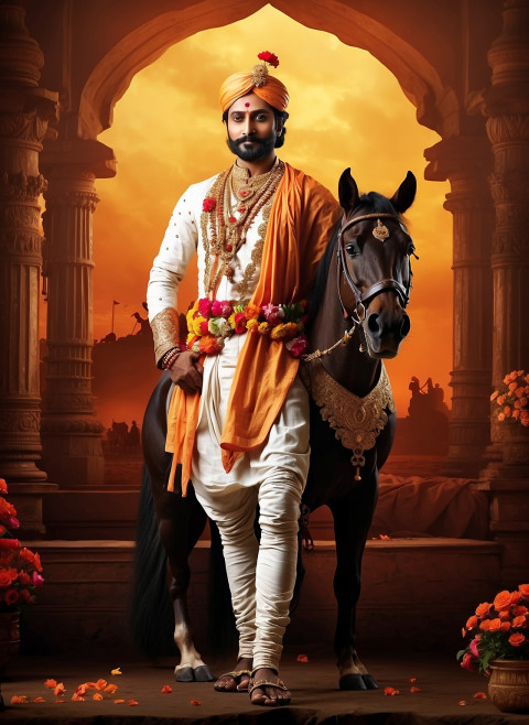 Chhatrapati Shivaji maharaj jayanti full body with horse poster hd wallpaper Dp
