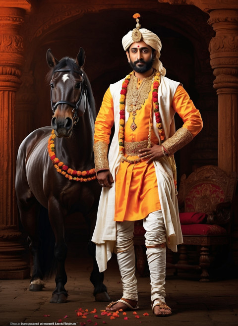 Chhatrapati Shivaji maharaj jayanti full body with horse poster hd wallpaper   New