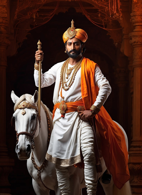 Chhatrapati Shivaji maharaj jayanti full body with horse poster hd wallpaper Pics