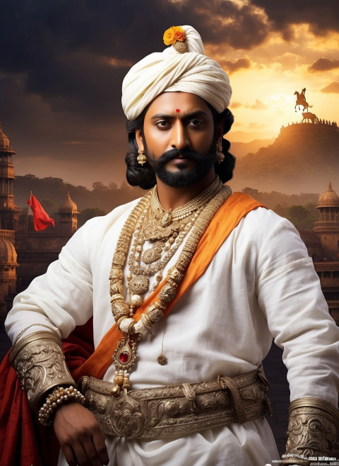 Chhatrapati Shivaji with white horse poster wallpaper hd images Pics
