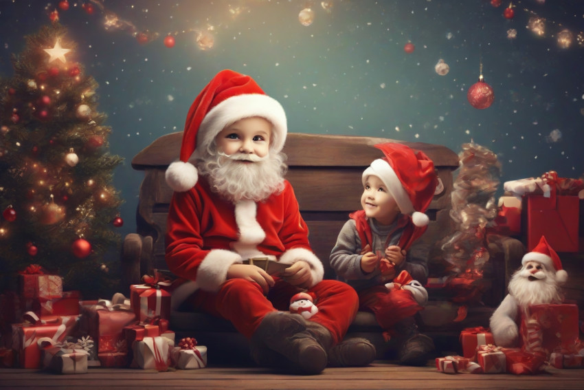 Christmas Background With Cute Doll Images For Desktop Wallpaper