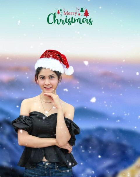 Christmas CB Photo Editing Background With Girls