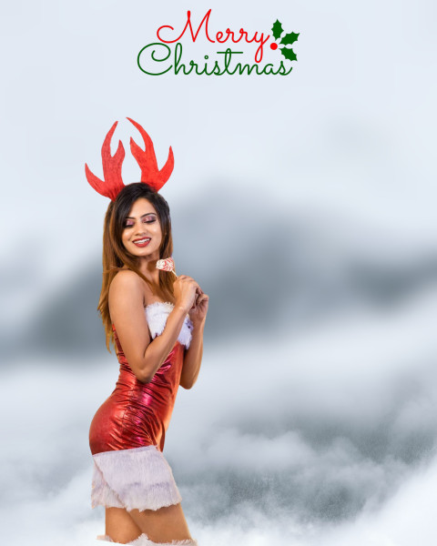 Christmas Day HD Background With Girls For CB Editing