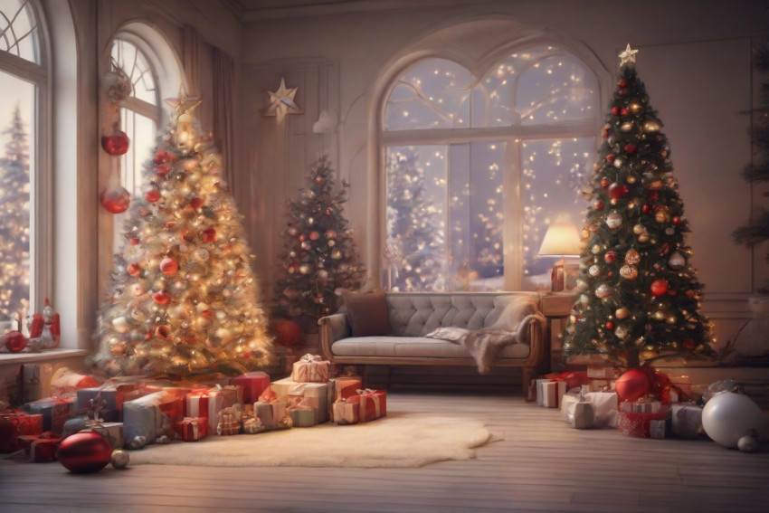 Christmas Decoration indoor in Home Wallpaper For Desktop Img