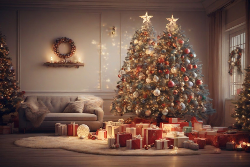 Christmas Decoration indoor in Home Wallpaper For Desktop