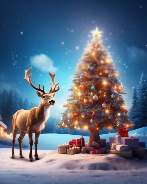 Christmas Editing Background Tree Images For CB Editing RainDeer Photo
