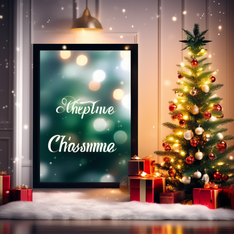 Christmas Editing CB Blur Background with light Effect tree in House