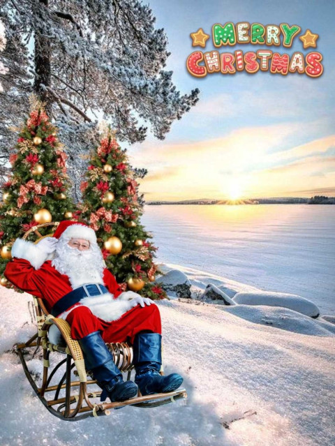 Christmas Editing Santa Claus Background Free HD Image