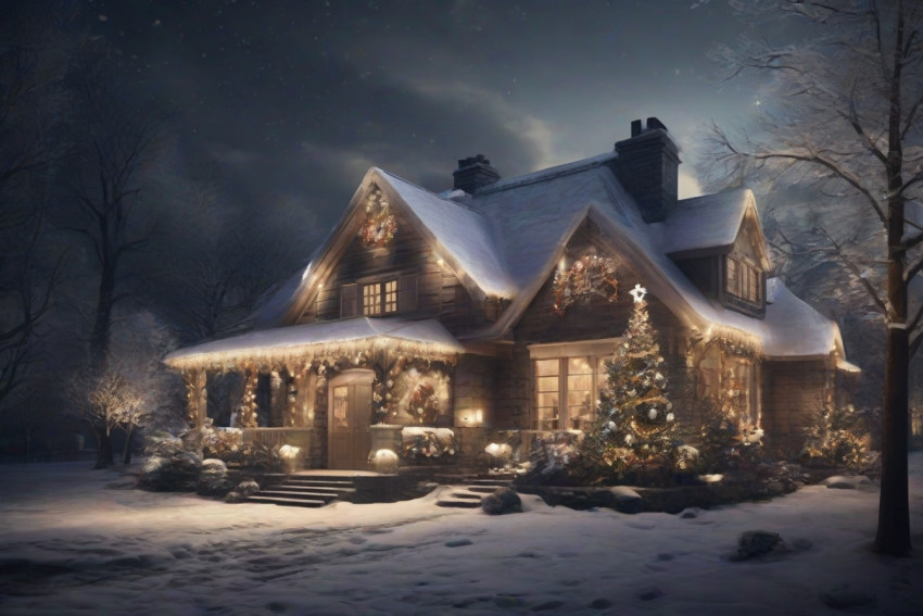 Christmas Night Outdoors light Effect Background HD Download Free