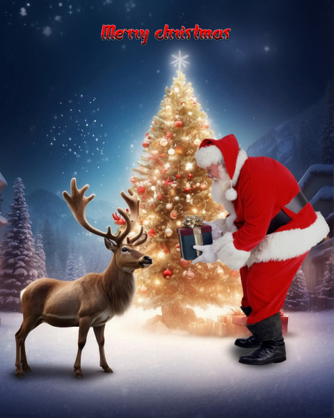 Christmas Photo Editing Background CB With Santa Claus Images
