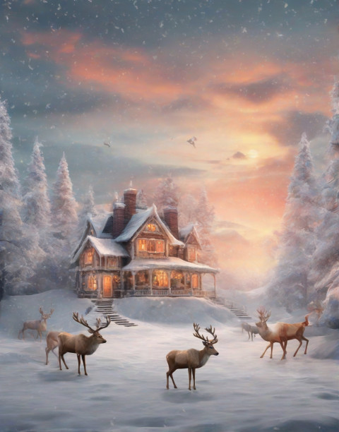 Christmas Snowfall Wallpapers With Santa Claus Home Background