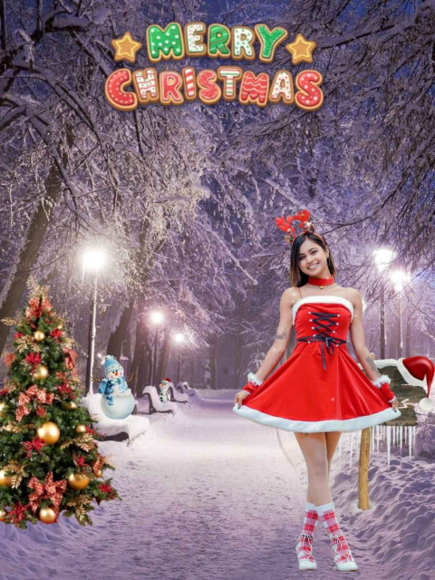 Christmas Special Editing Hd Backgrounds With Girl In Santa Dress
