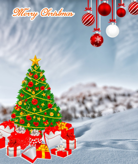 Christmas Tree Free Wallpaper Stock For Editing HD Background Stock