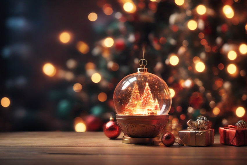 Christmas Tree Light Ball And Gift Images For Desktop Wallpaper