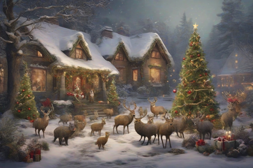 Christmas Wildlife Outdoors Nature Images HD Background New