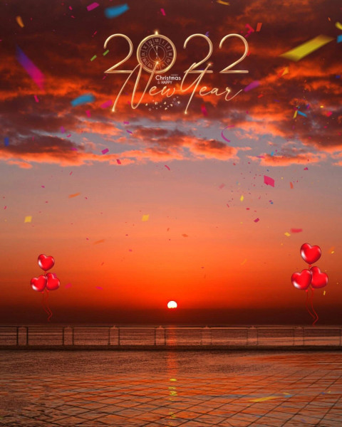 Clock Happy New Year 2022 CB PicsArt Editing Background