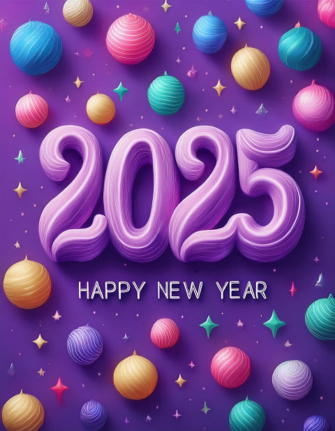 Colorful Balloons 2025 Celebration Card Template Photo Free