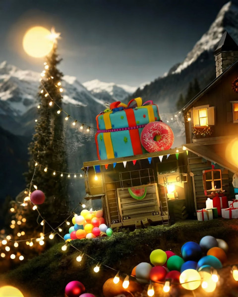 Colorful Christmas Cb Background For Hd Editing Photo