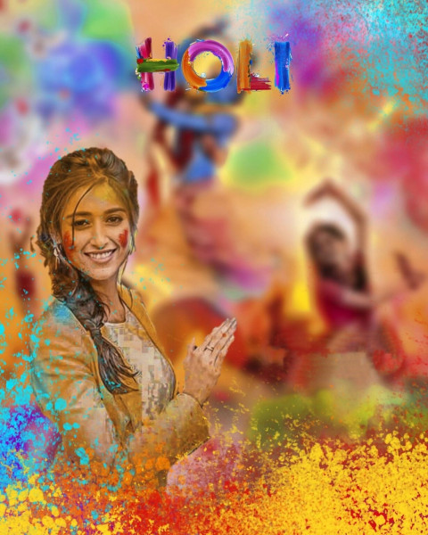 Colorful Happy Holi CB Editing Background With Girl New