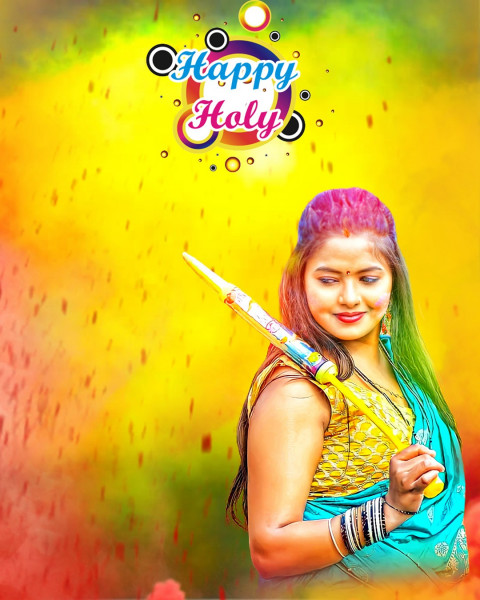 Colorful Holi Background For CB Picsart With Girls