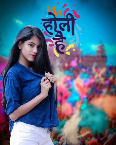 Colorful Holi Editing CB Picsart Background With Girl