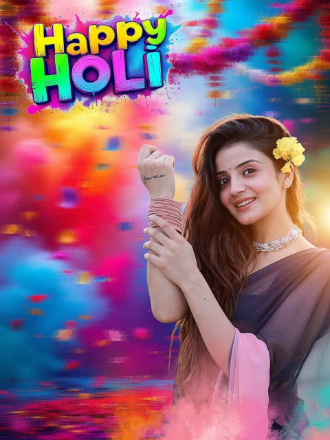 Colroful Girl Happy Holi CB Editing Free Background