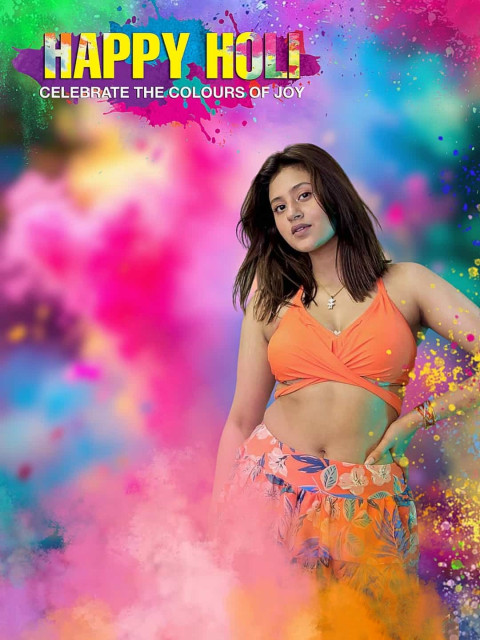 Colroful Girl Holi CB Editing Free Background HD