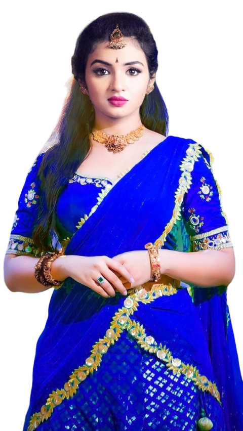 Cute Girl Png In Blue Saree Images HD For Photoshop Editing Free