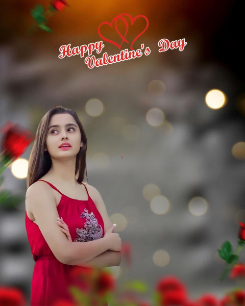Cute Girl Valentine Day CB Background Download HD