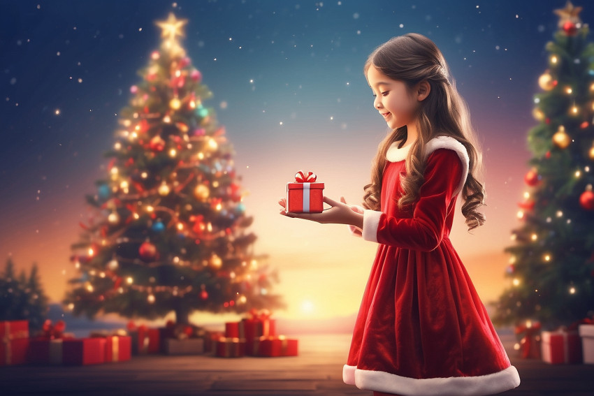 Cute Indian Girl Merry Christmas New Background For Desktop Wallpaper