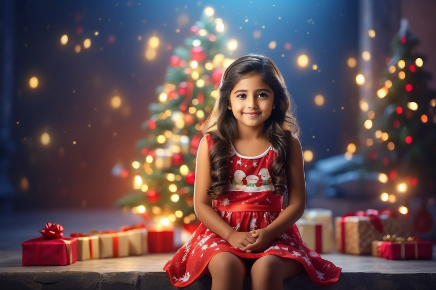 Cute Indian Girl Merry Christmas New Background For Desktop Wallpaper New