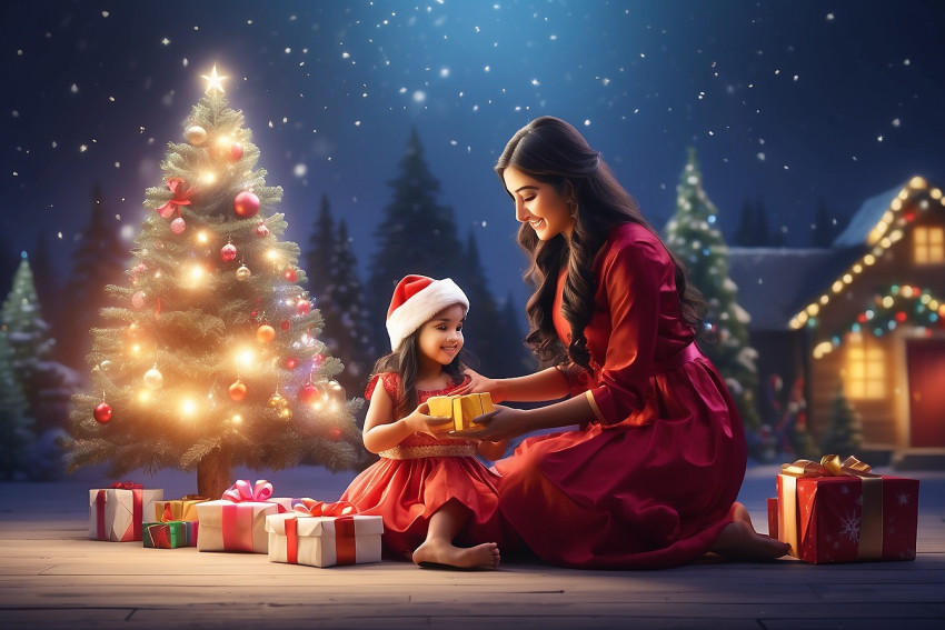 Cute Indian Girl Merry Christmas New Background For Desktop Wallpapers