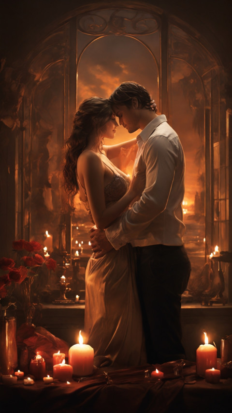 Display a romantic scene with a couple Wallpaper HD
