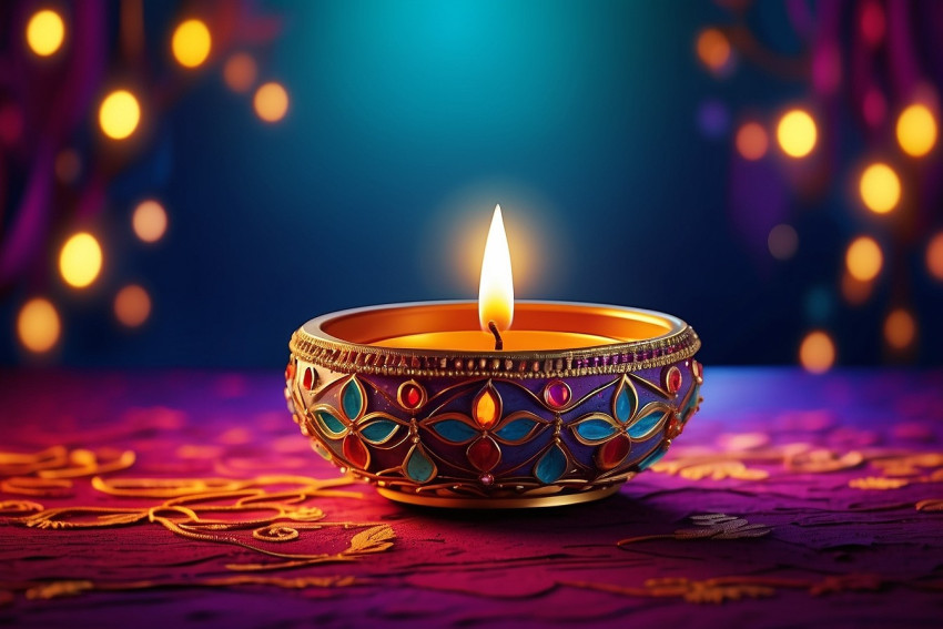 Diwali Diya Bokeh Background During Celebration Images