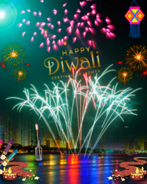 Diwali Firework Background HD For Photoshop Editing Images Free