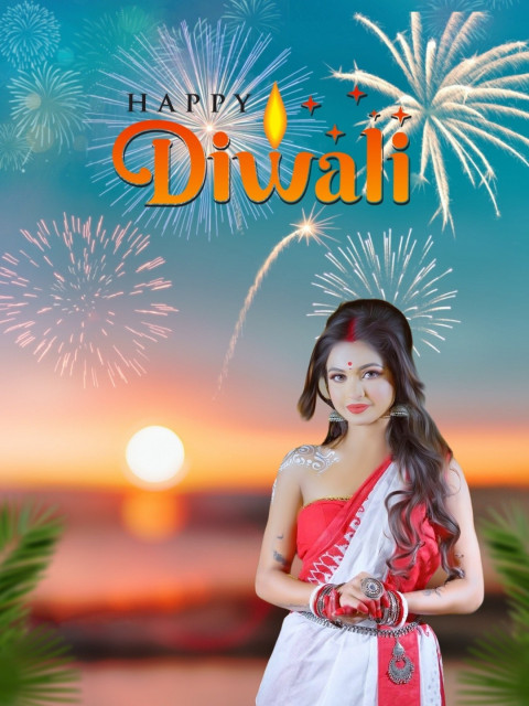 Diwali Firework Editing Background With Girl Download