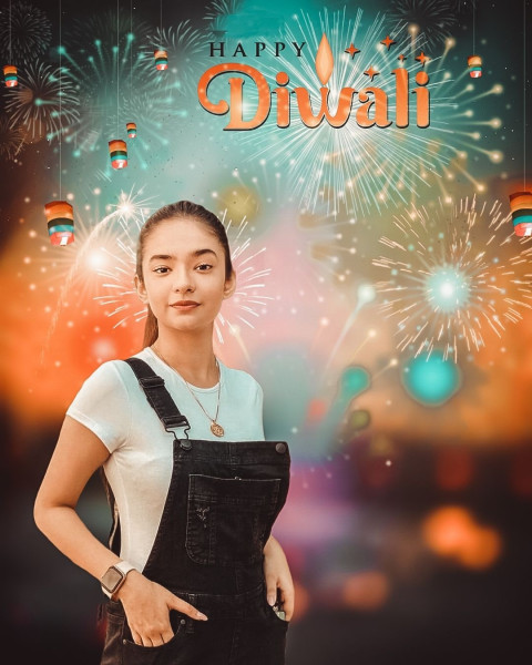 Diwali HD Girl Photo Editing Background Free Wallpapers