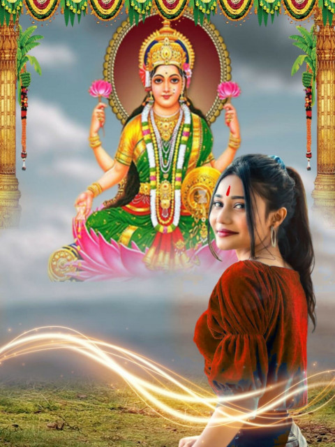 Diwali Lord Ganesha With Maa Laxmi Girls Editing CB Background