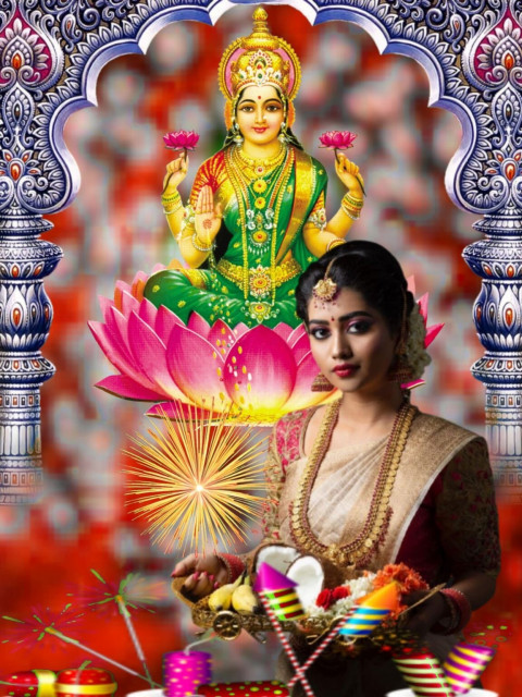 Diwali Maa Laxmi Special Girls Photo CB Editing Background