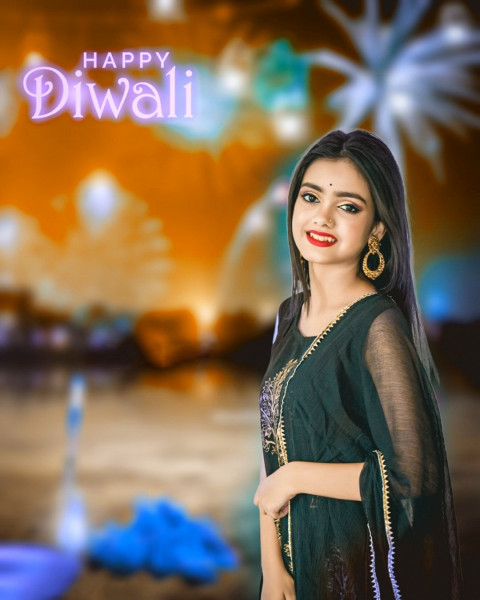Diwali Photo Editing Background With Girl Images