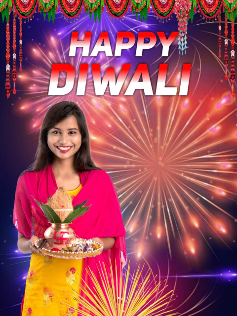 Diwali Text CB Girl Background Full HD Download Free New