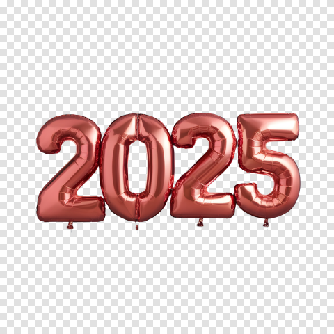 Download 2025 Foil Balloon Text PNG HD