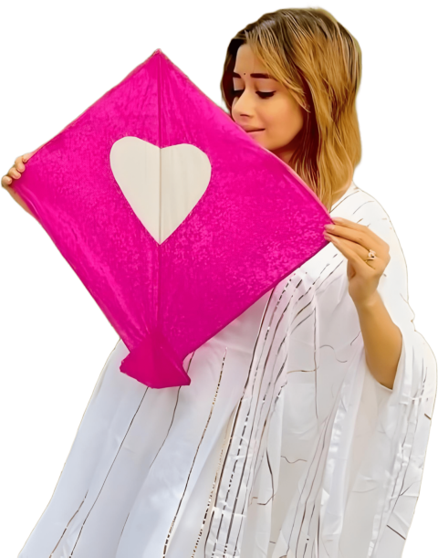 Download Girl PNG With Kite for Makar Sankranti Editing